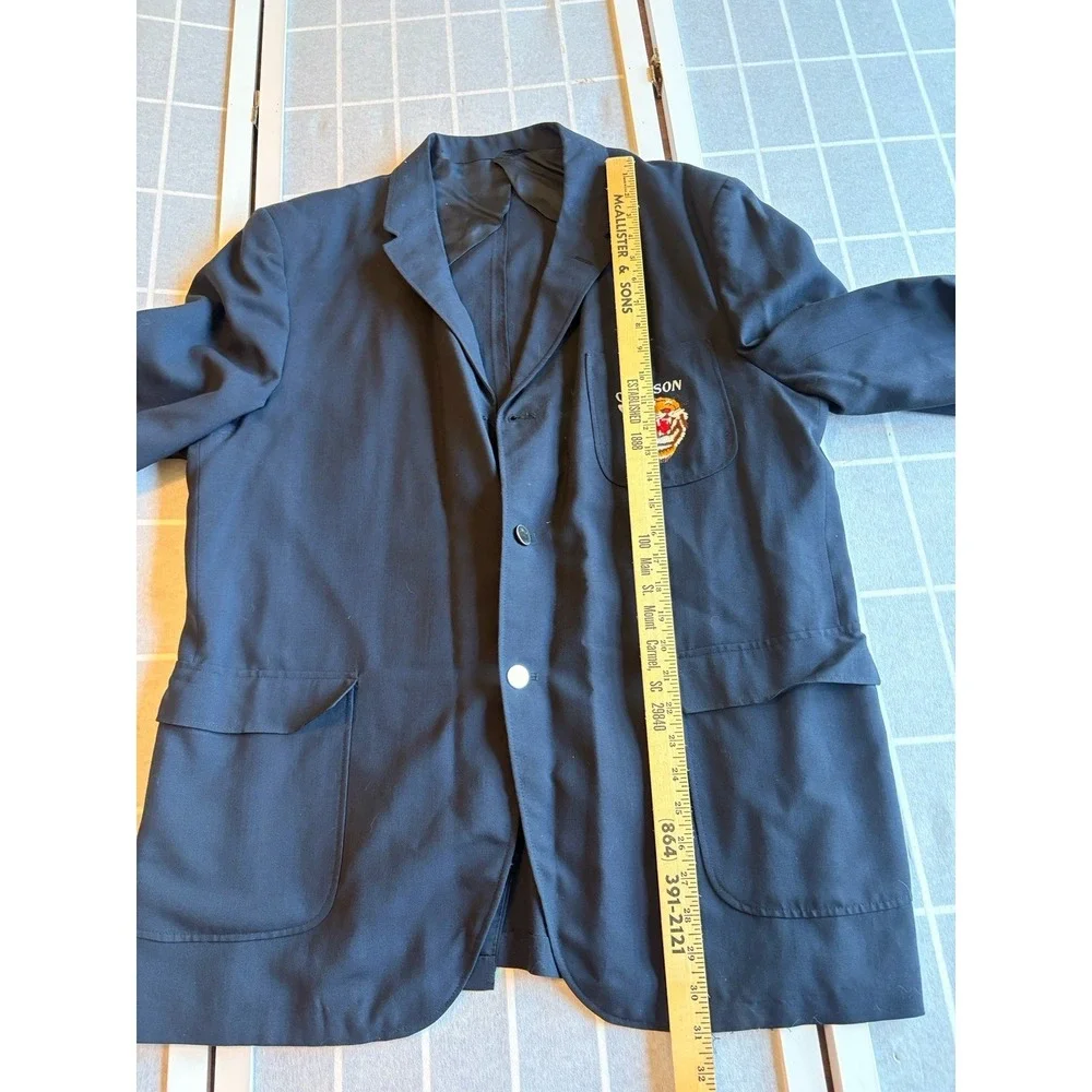 VTG RARE Navy 60s Clemson Tigers Blazer  Robert Rollins Men 40 L Reg Union Made⁠